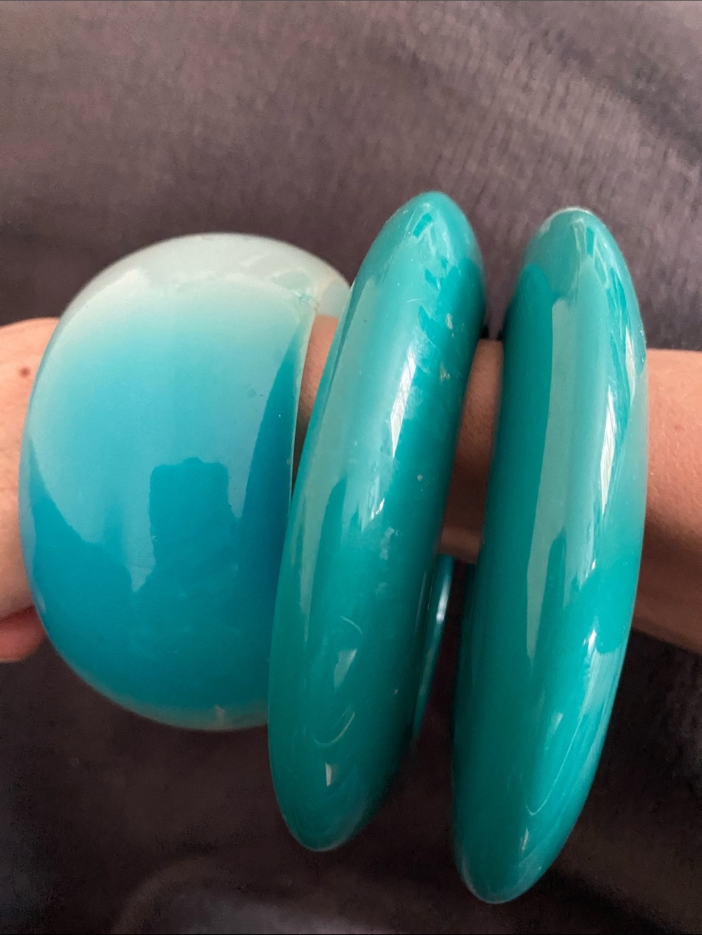 Turquoise Resin Bangle Trio